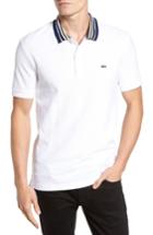 Men's Lacoste Solid Tipped Polo (m) - White