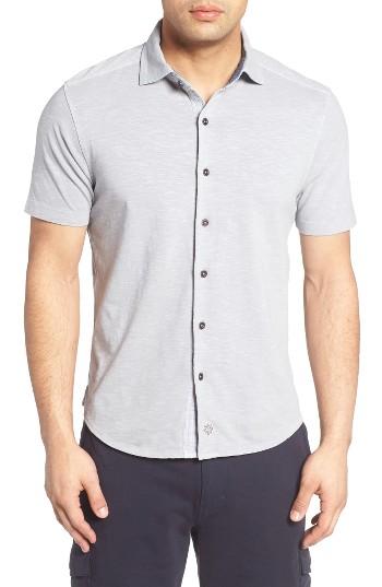 Men's Thaddeus Mcadams Slub Jersey Sport Shirt - Grey