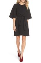 Women's Tahari Flutter Sleeve Lace Yoke Shift Dress
