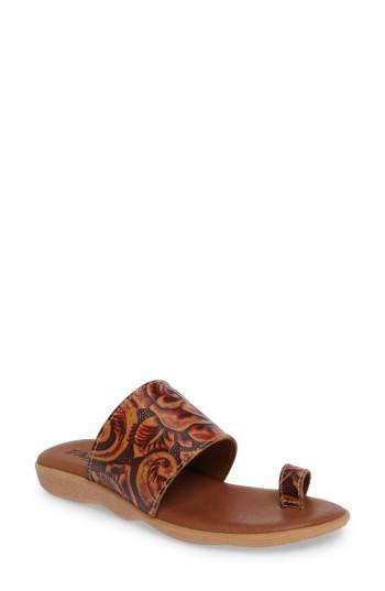 Women's Famolare Band & Deliver Toe Loop Slide Sandal M - Red