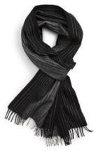 Men's John Varvatos Star Usa Ombre Stripe Merino Wool Scarf, Size - Black