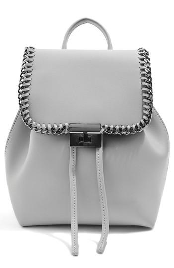 Topshop Mini Lock Chain Trim Backpack - Grey