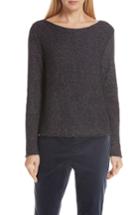 Women's Eileen Fisher Fringe Hem Sweater, Size - Blue