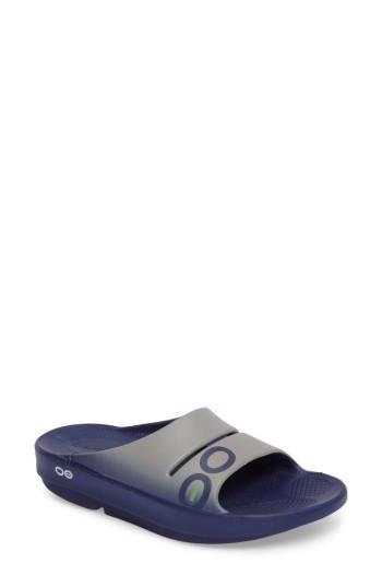 Women's Oofos Ooahh Sport Slide M - Blue