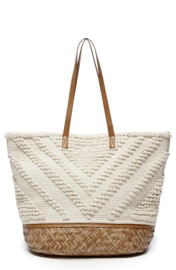 Sole Society Oversized Fabric Tote - Beige