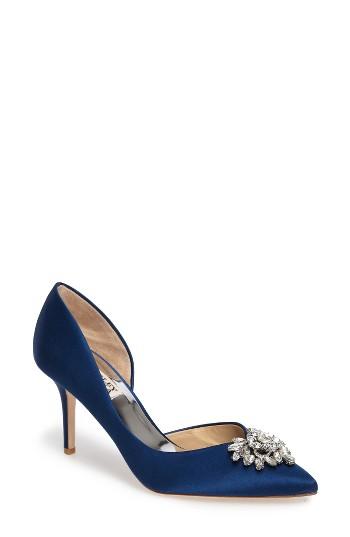 Women's Badgley Mischka Baltic Pointy Toe Half D'orsay Embellished Pump
