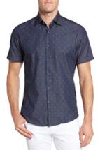 Men's Stone Rose Geometric Denim Sport Shirt