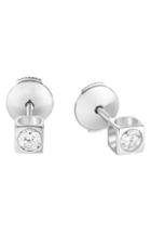 Women's Dinh Van Le Cube Diamant 18k Gold Stud Earrings
