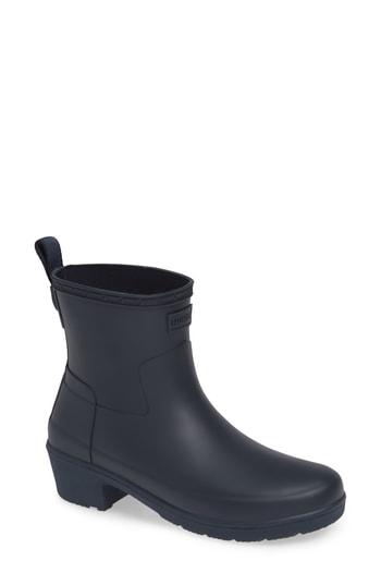 Women's Hunter Original Refined Chelsea Rain Bootie M - Blue