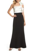 Women's Vince Camuto Bow One-shoulder Gown - Black
