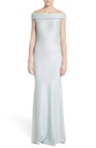 Women's St. John Evening Hansh Sequin Knit Off The Shoulder Gown - Green