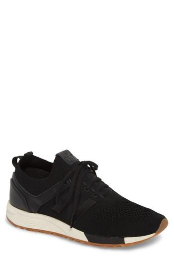 Men's New Balance 247 Decon Knit Sneaker D - Black