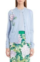 Women's Dolce & Gabbana Embellished Cashmere & Silk Button Cardigan Us / 44 It - Blue