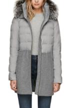 Women's Moncler Beverley Genuine Fox Fur Trim Quilted Down Coat - Black