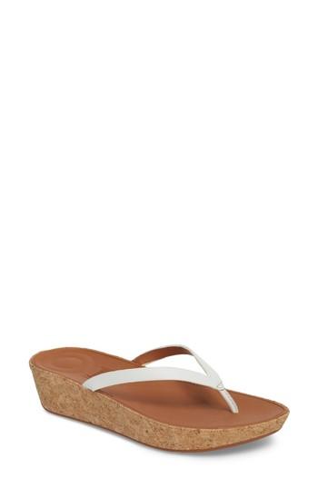 Women's Fitflop Linney Wedge Flip Flop M - Beige