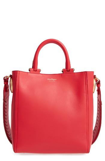 Salvatore Ferragamo Small Paola Leather Tote -