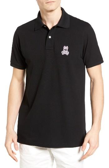Men's Psycho Bunny Alto Bunny Polo (xs) - Black