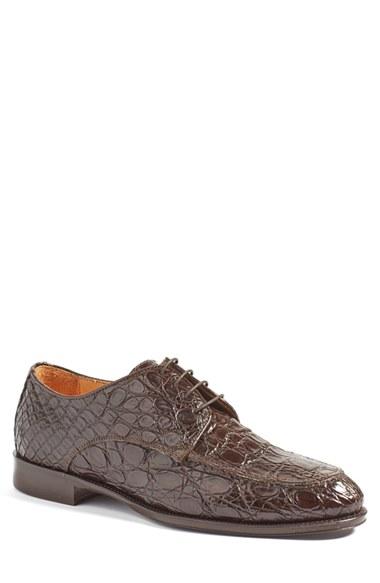 Men's Zelli 'verona' Genuine Crocodile Apron Toe Derby .5 M - Brown