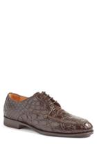 Men's Zelli 'verona' Genuine Crocodile Apron Toe Derby .5 M - Brown