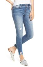 Women's Sp Black Frayed Waist Skinny Jeans - Blue