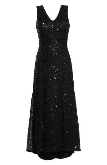 Women's Morgan & Co. Sequin & Lace High/low Gown