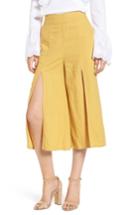 Women's Bp. Split Front Wide Leg Crop Pants, Size - Green