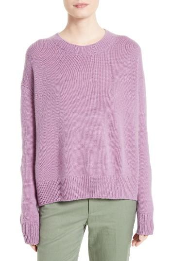 Women's Vince Boxy Cashmere Pullover - Purple