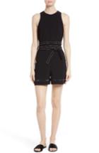 Women's Grey Jason Wu Topstitched Double Tie Romper