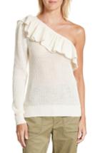 Women's Rebecca Taylor One-shoulder Ruffle Sweater - Ivory