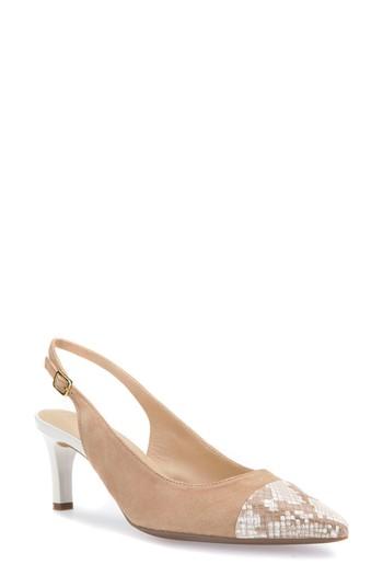 Women's Geox Bibbiana Slingback Pump Us / 36eu - Beige