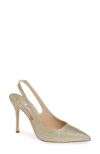 Women's Manolo Blahnik Allura Slingback Pump Us / 39eu - Metallic