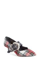 Women's Miu Miu Embellished Buckle Pointy Toe Pump Us / 36eu - Burgundy