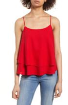Women's Bp. Tiered Linen Blend Camisole, Size - Red