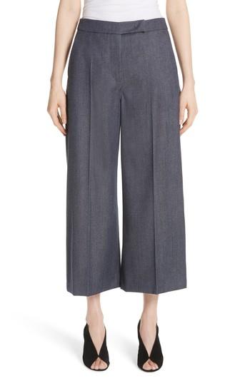 Women's Max Mara Revere Wool Crop Pants Us / 36 It - Blue