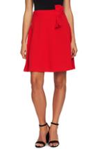 Women's Cece Bow Detail Moss Crepe Skirt - Red
