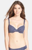 Women's Tommy Bahama Stripe Underwire Bikini Top Dd - Blue