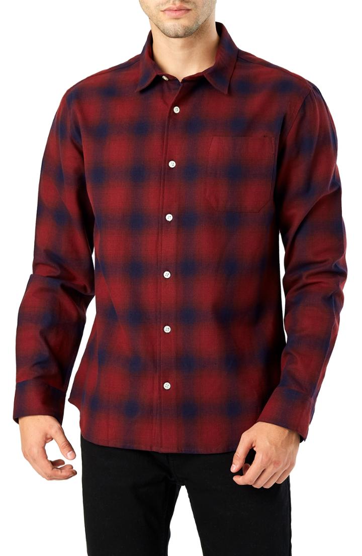 Men's 7 Diamonds Flint Trim Fit Sport Shirt - Burgundy