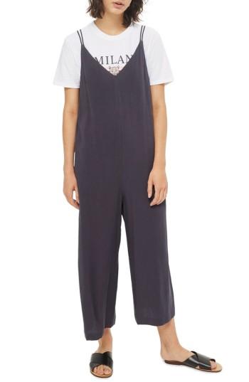 Women's Topshop Molly Tie Back Jumpsuit Us (fits Like 2-4) - Black