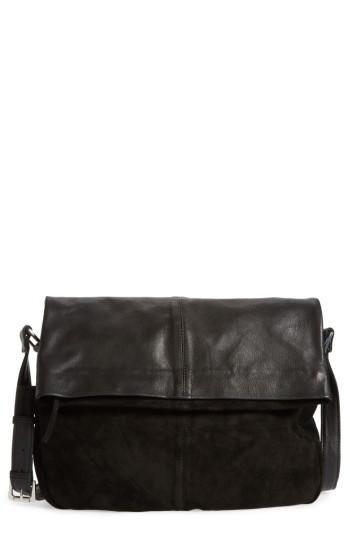 Topshop Sam Leather & Suede Shoulder Bag -