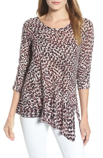 Women's Nic+zoe Ophelia Asymmetrical Linen Blend Swing Top - Pink