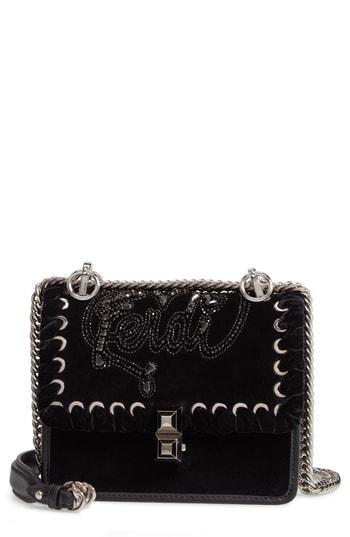 Fendi Small Kan I Velvet Shoulder Bag - Black