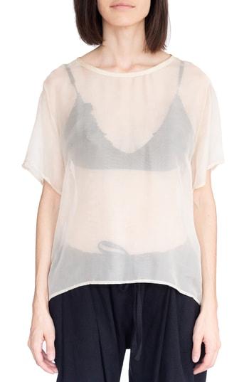 Women's Simple By Trista Silk Chiffon Tee - White