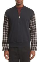Men's 3.1 Phillip Lim Pullover Bomber With Flannel Sleeves