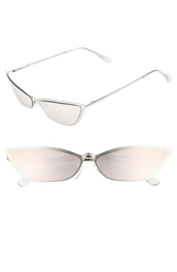 Women's Leith 67mm Mirror Cat Eye Sunglasses - Silver/ Pink