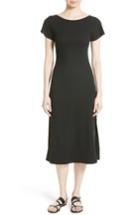 Women's Theory Andrizza Interlock Cotton Midi Dress, Size - Black