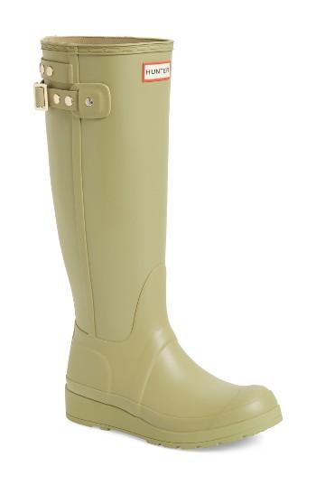 Women's Hunter Original Tall Studded Wedge Rain Boot M - Green