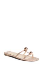 Women's Christian Louboutin Atonetta Ornament Slide Sandal Us / 34eu - Metallic