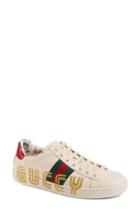 Women's Gucci New Ace Guccy Logo Sneaker With Genuine Snakeskin Trim Us / 39eu - White