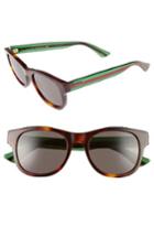 Men's Gucci Pop Web 52mm Sunglasses - Havana W/ Grey Lens