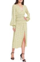 Women's Afrm Hazel Smocked Midi Dress - Yellow